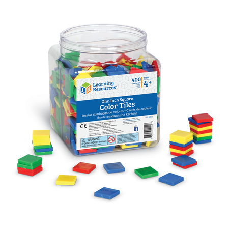 LEARNING RESOURCES Plastic Square Color Tiles, PK400 0203